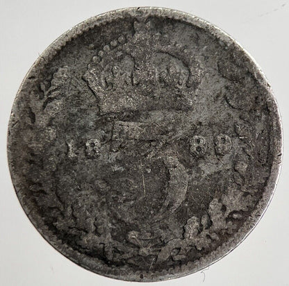 1889 Victoria Threepence Silver Coin | Collectable Grade | a8828