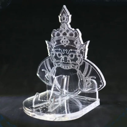 Clear Hindu Rahu Themed 1oz Silver Gold Coin / Amulet / Medal Display Stand
