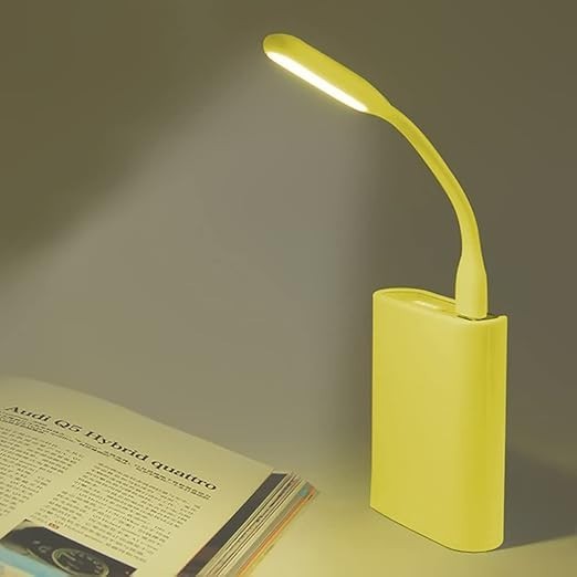 Yellow Travel USB LED Bending Torch Flash - Light Night Reading Light UK Stock