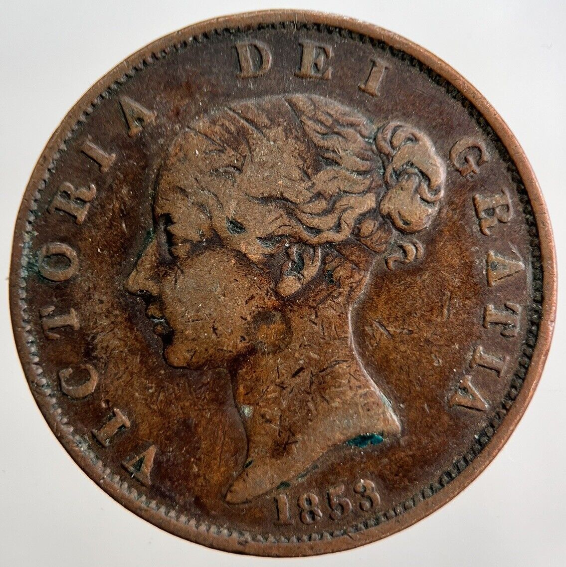 1853 Victoria Half-Penny Coin | Fine Collectable Grade