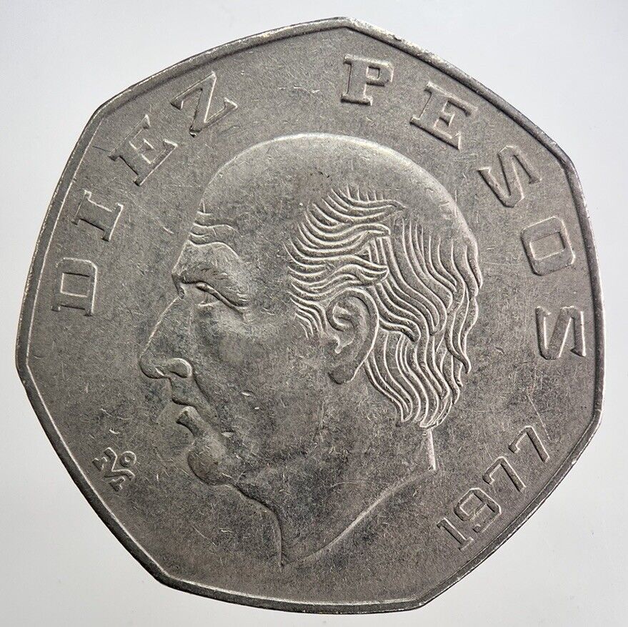 1977 Mexico 10 Diez Pesos Coin | Very High Grade