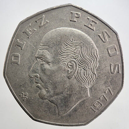 1977 Mexico 10 Diez Pesos Coin | Very High Grade