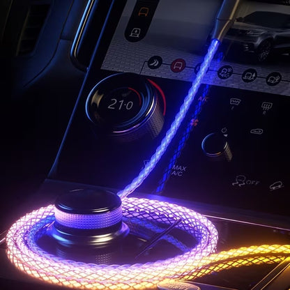 Type - C to Type - C Multi - Coloured RGB Flowing LED Cable Charging Multi Charger