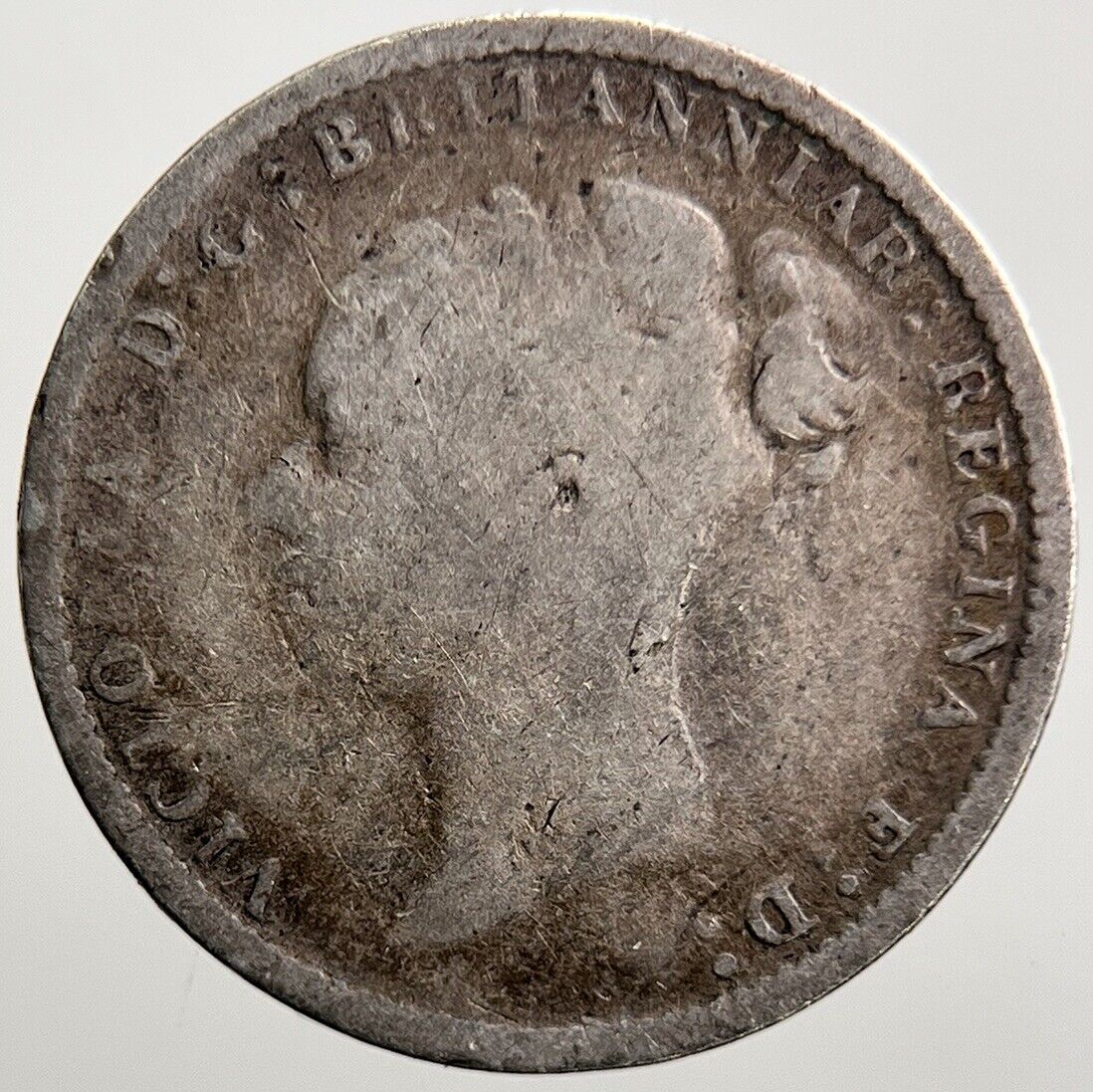 1884 Young Head Victoria Threepence Silver Coin | Fair Grade | a2732