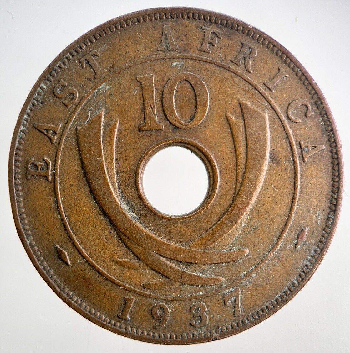 1937 East Africa 10 Cents Coin | Fine Collectable Grade | a9509