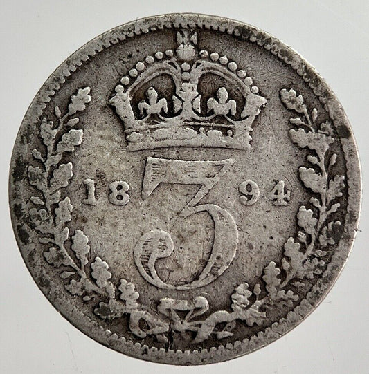1894 Victoria Threepence Silver Coin | Collectable Grade | a8690