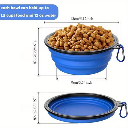 350ml Yellow Pet Supplies Folding Bowl Portable Pet Folding Travel Cat Dog Bowl