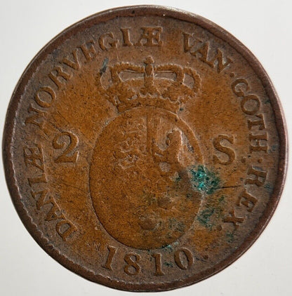 1810 Denmark 2 Skilling Danske Coin | Collectable Grade | a5363