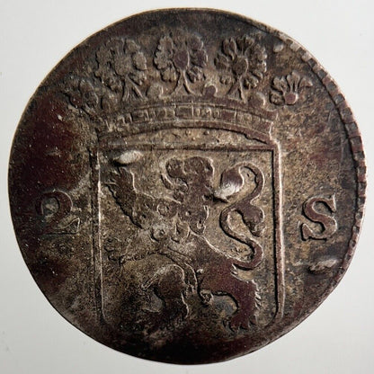 1763 Hollandia Dutch Republic 2 Stuivers Silver Coin | Collectable Grade | a3270