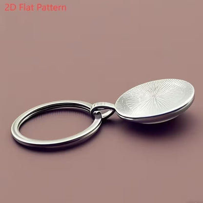 Metal Fire Dragon Above Fortress Shaped Keyring Premium Keychain Gift UK