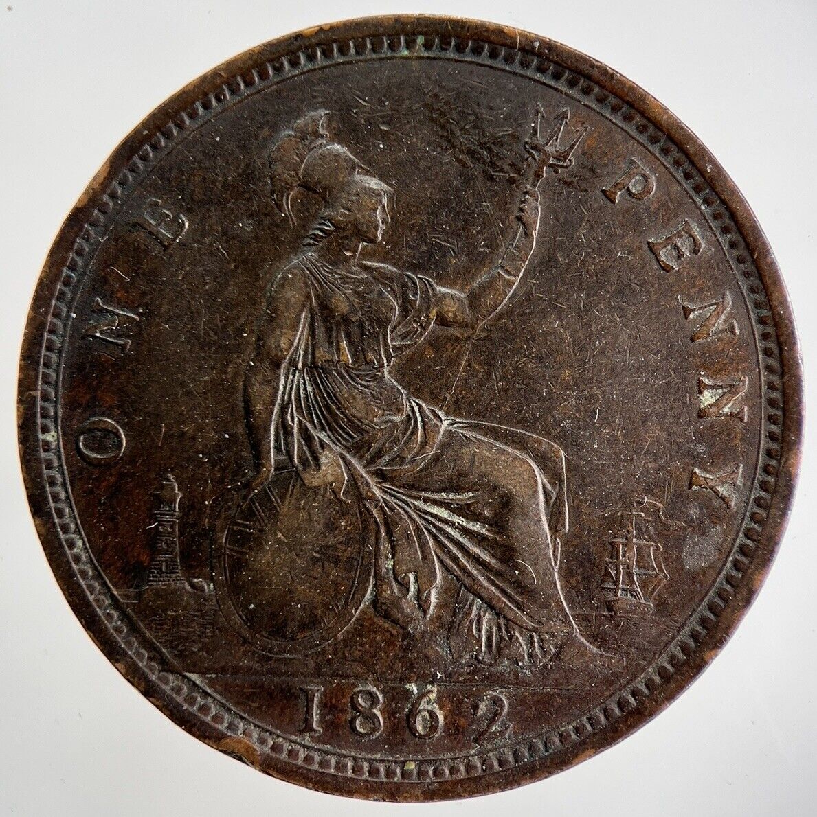 1862 Victoria One Penny Coin | Fine Collectable Grade | a1751