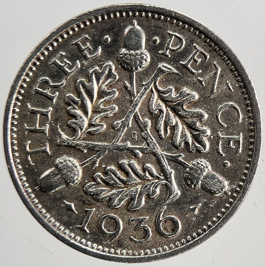 1936 George V Threepence Silver Coin | Very High Grade | a6450