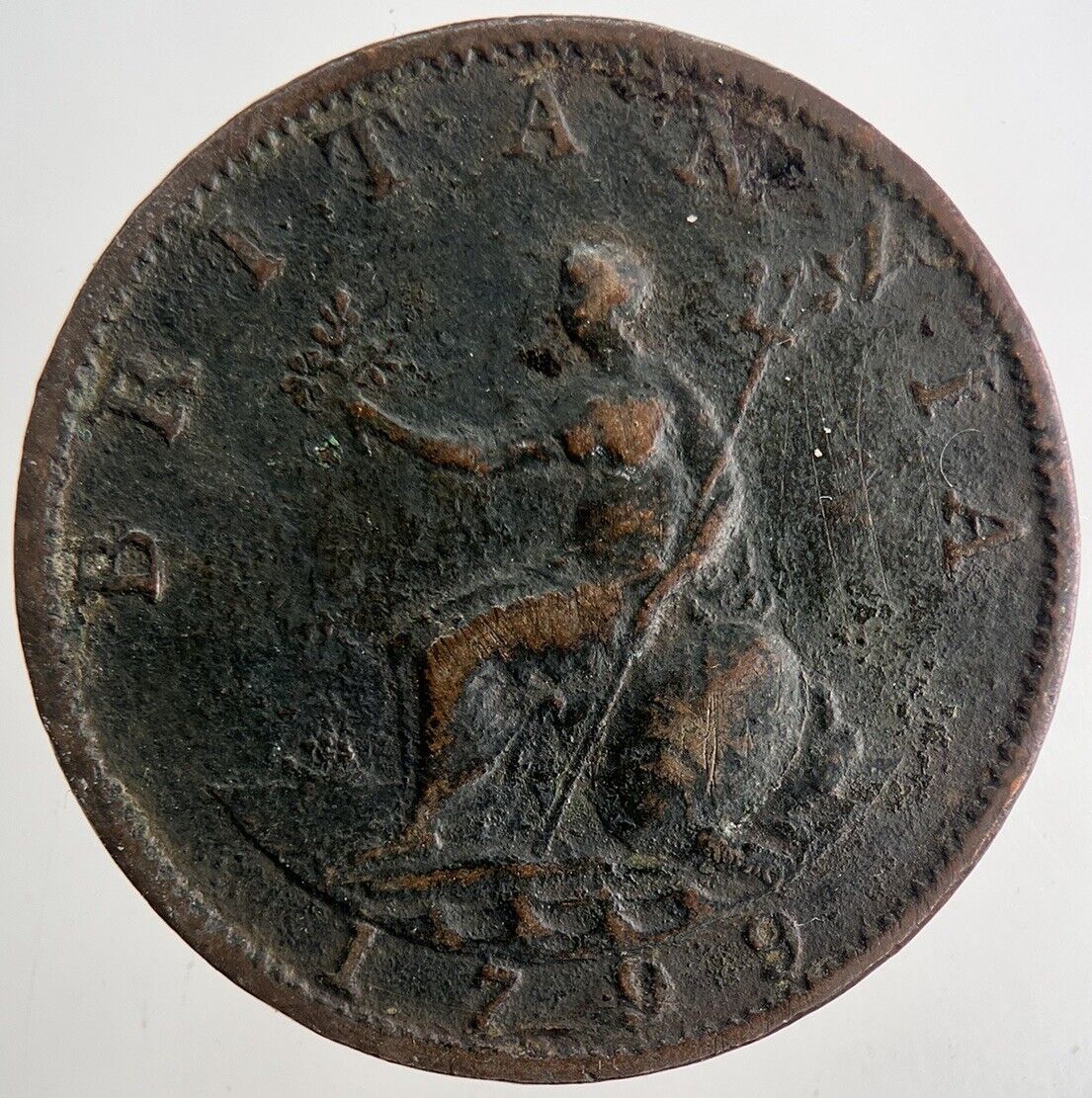1799 George 3rd III Half-Penny British Coin | Fine Collectable Grade | a9628