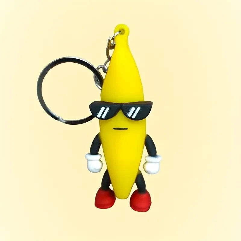 Banana Shaped Character Keyring Premium Keychain Gift UK