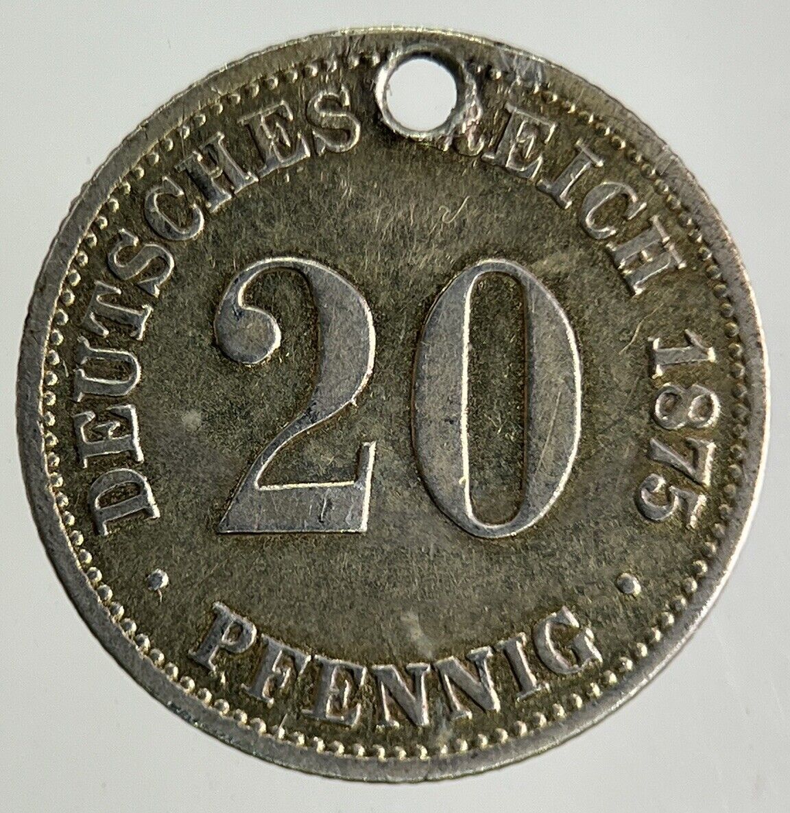 1875 Germany 20 Pfennig Silver Coin | Fine Collectable Grade