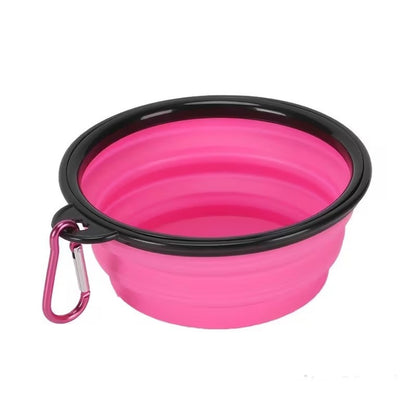 350ml Pink Pet Supplies Folding Bowl Portable Pet Folding Travel Cat Dog Bowl