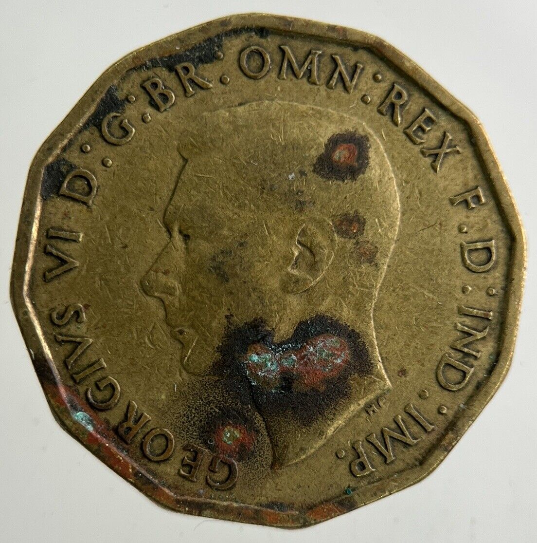 1942 George VI Brass Threepence Coin | Fine Collectable Grade
