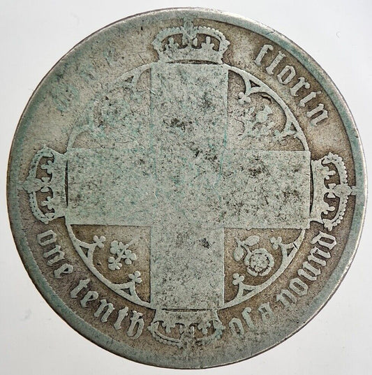 Victoria Gothic Florin Silver Coin | Fair Grade