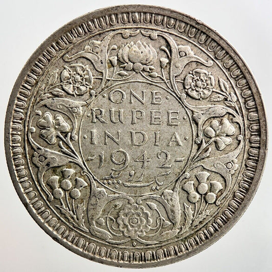 1942 India 1 One Rupee Silver Coin | Fine Collectable Grade