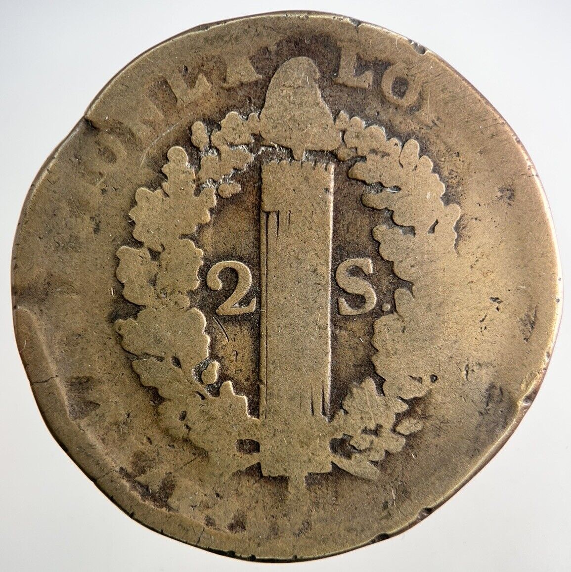 1792 Louis XVI France 2 Sol Coin | Collectable Grade | a9527