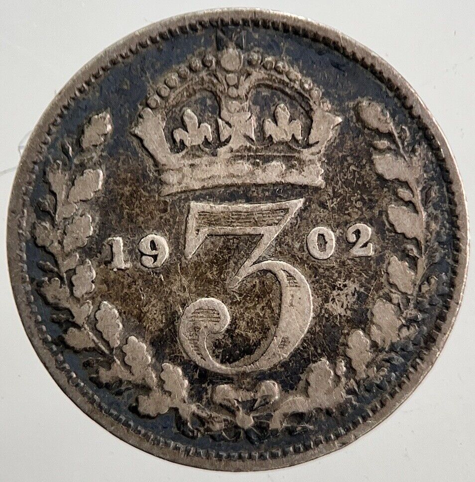 1902 Edward VII Threepence Silver Coin | Collectable Grade | a5384