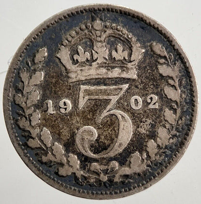 1902 Edward VII Threepence Silver Coin | Collectable Grade | a5384