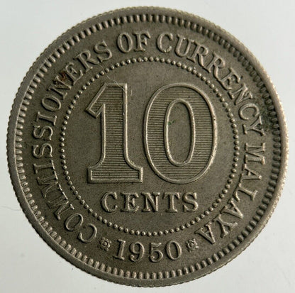 1950 Malaya 10 Cents Coin | Fine Collectable Grade