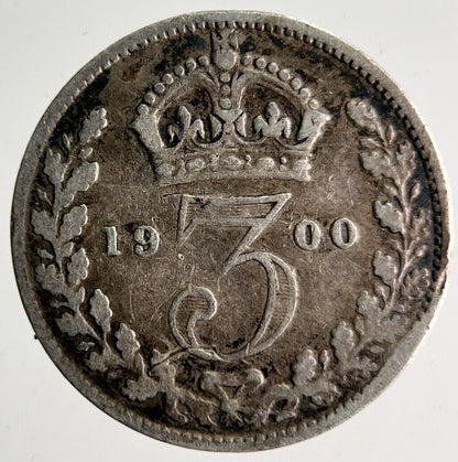 1900 Veiled Head Victoria Threepence Silver Coin | Collectable Grade | a4031