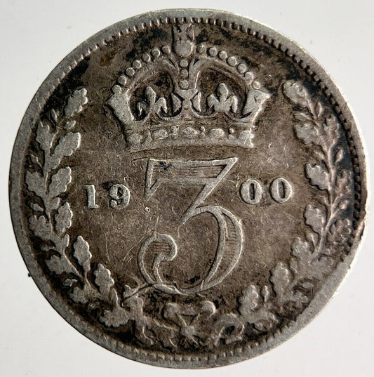 1900 Veiled Head Victoria Threepence Silver Coin | Collectable Grade | a4031