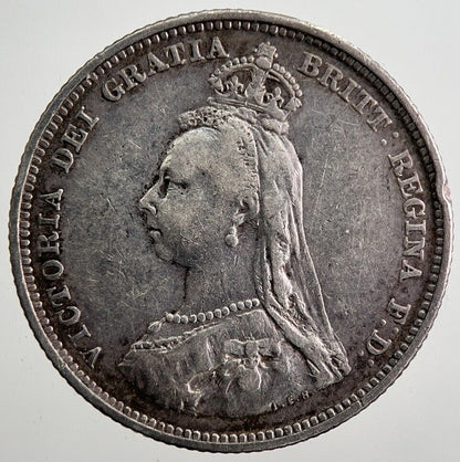 1887 Jubilee Head Victoria Shilling Silver Coin | Fine Collectable Grade | a1946