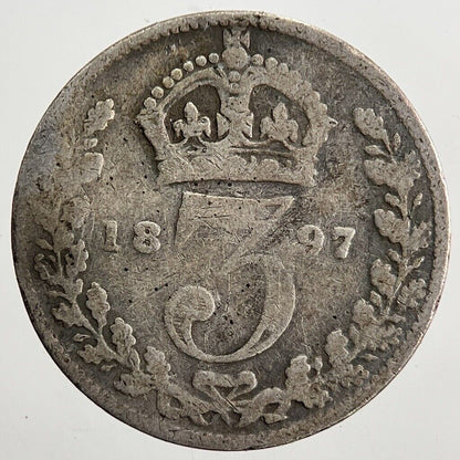 1897 Victoria Threepence Silver Coin | Collectable Grade