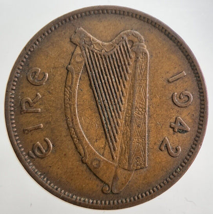 1942 Irish Half-Penny 1/2d Pig Coin | Very High Grade