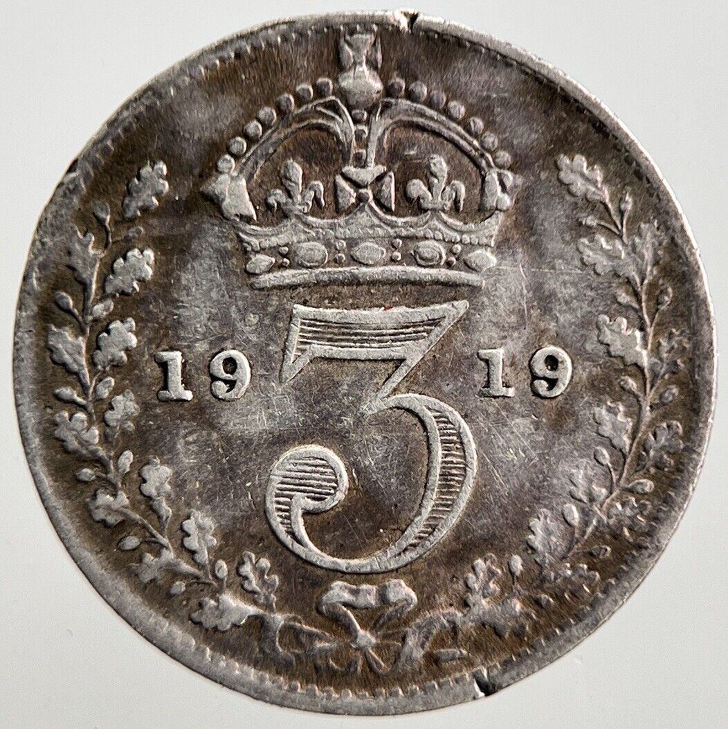 1919 George V Threepence Silver Coin | Fine Collectable Grade