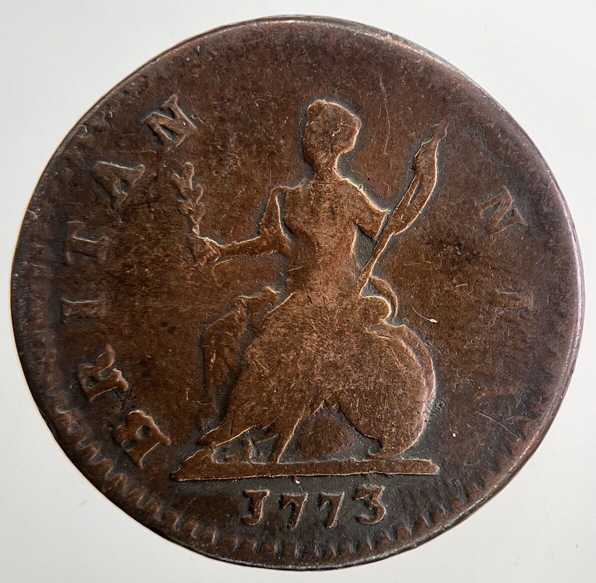 1773 George 3rd III Farthing Coin | Fine Collectable Grade | a6784