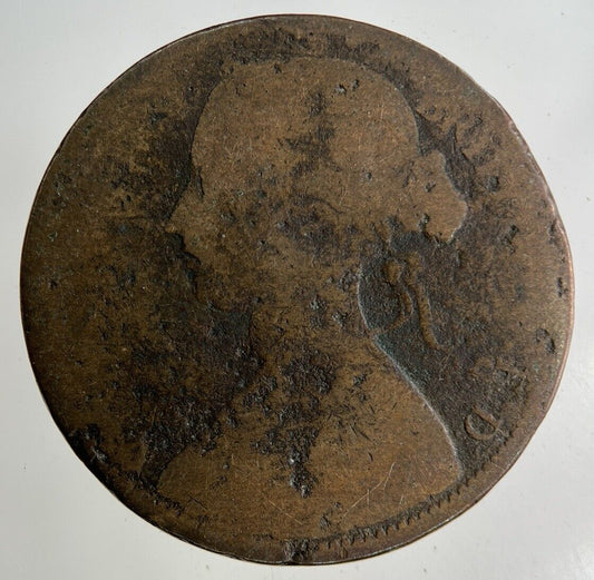 British Victoria One Penny Coin | Worn Grade