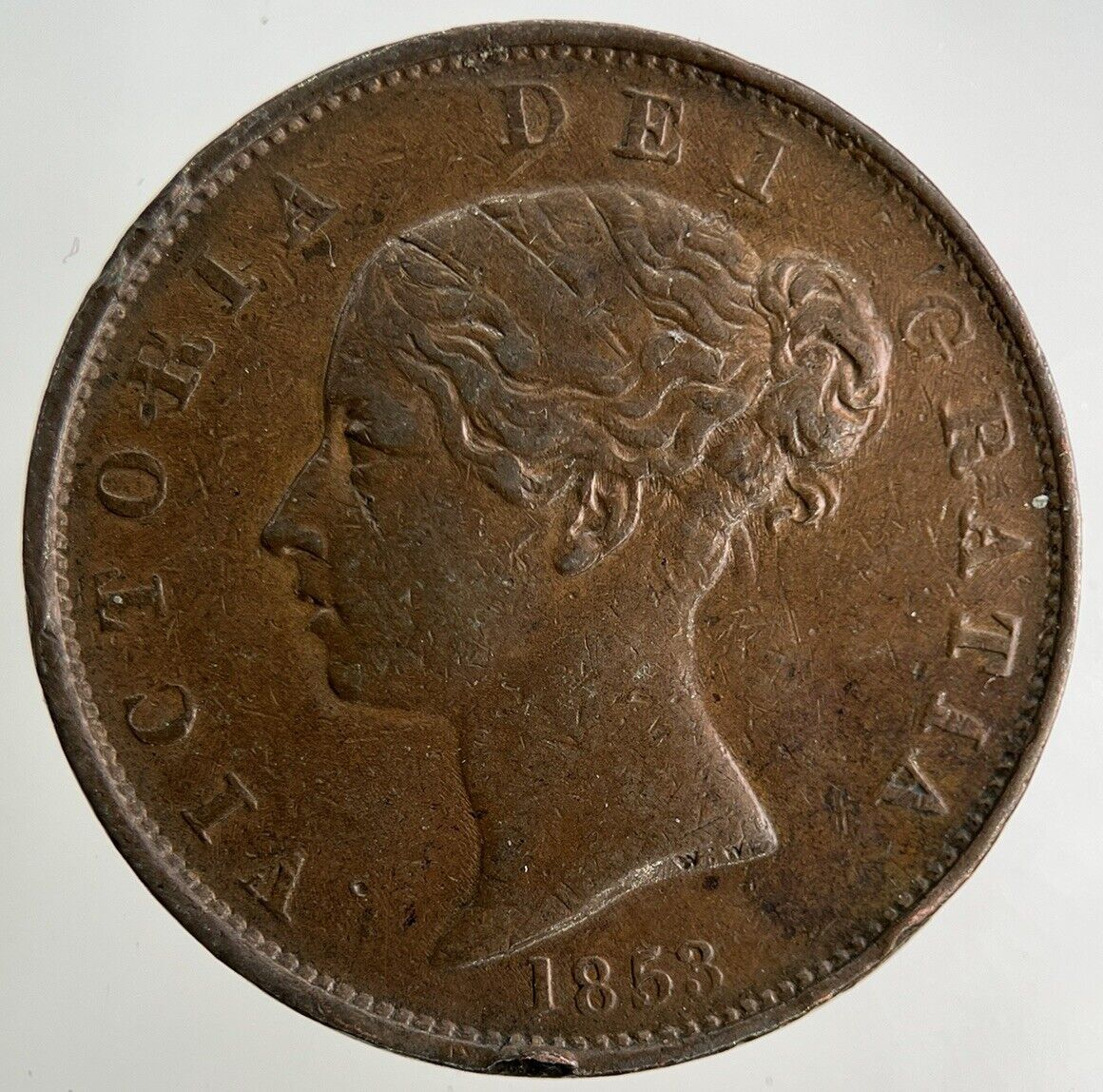 1853 Victoria Half-Penny Coin | Very High Grade