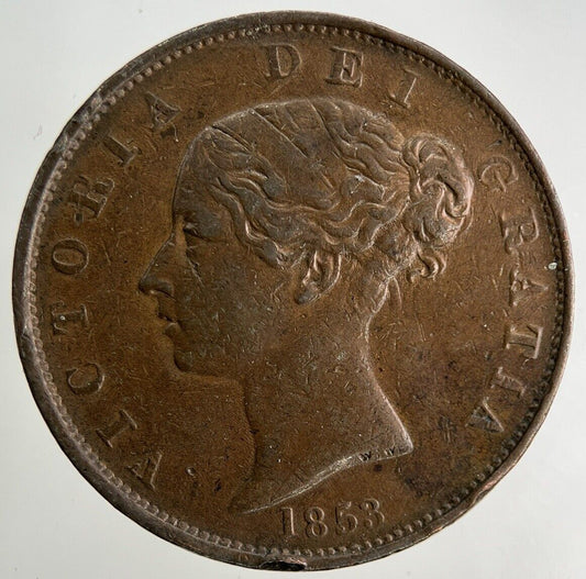 1853 Victoria Half-Penny Coin | Very High Grade