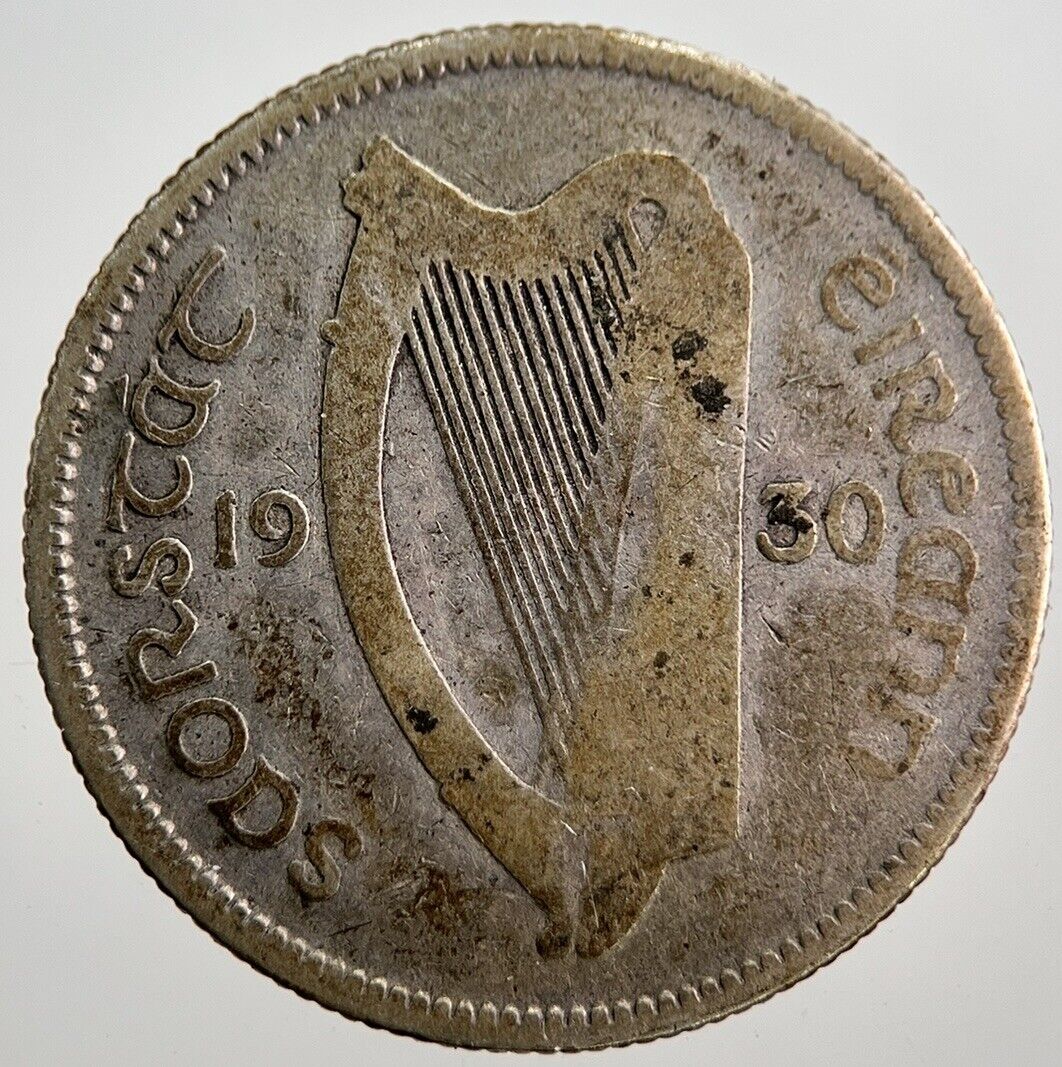 1930 Irish Shilling 1s Bull Silver Coin | Collectable Grade | a8034