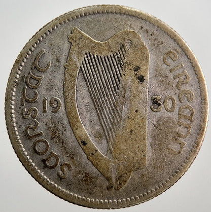 1930 Irish Shilling 1s Bull Silver Coin | Collectable Grade | a8034