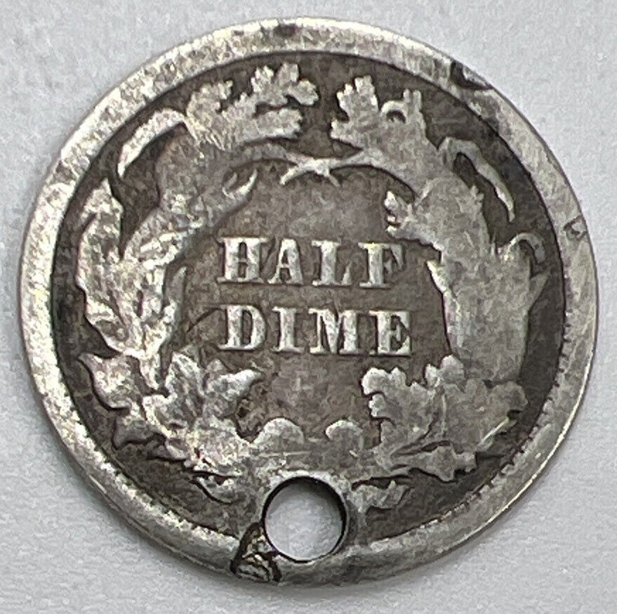 1872 US USA Liberty Seated Half Dime | Silver Coin | Fair Grade