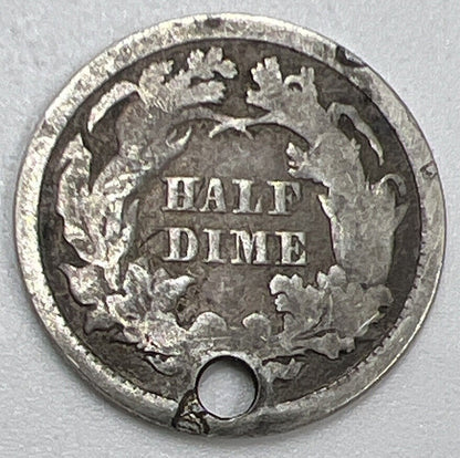 1872 US USA Liberty Seated Half Dime | Silver Coin | Fair Grade