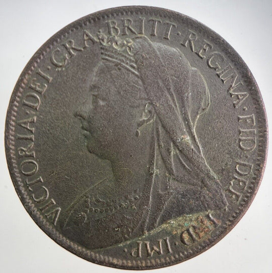 1901 Victoria One Penny Coin | Fine Collectable Grade | a5739