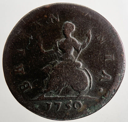 1750 George II 2nd Farthing Coin | Collectable Grade | a9096
