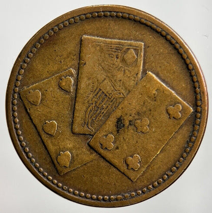19th Century Victoria Cards Coin Gaming Token | Fine Collectable Grade | a2238