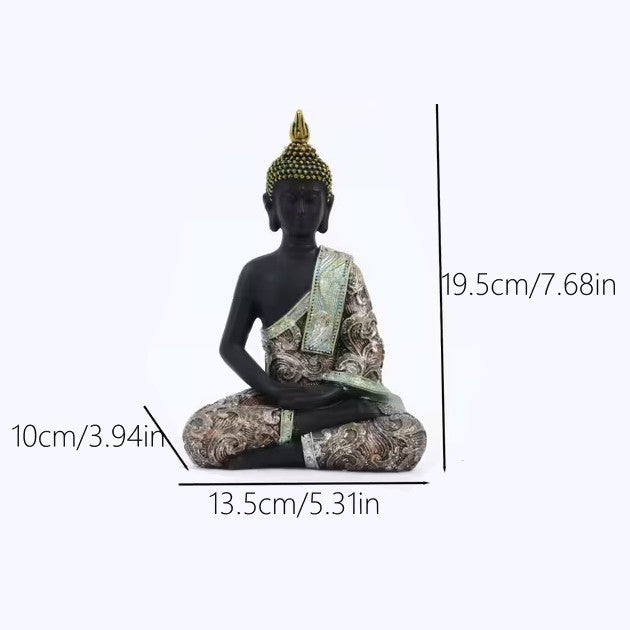 Meditating Sitting Buddha Buddhism Resin Statue Home Sculpture Gift UK