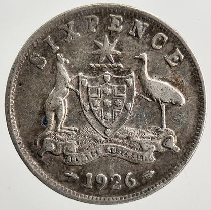 1926 Australia Sixpence Silver Coin | Fine Collectable Grade | a5517