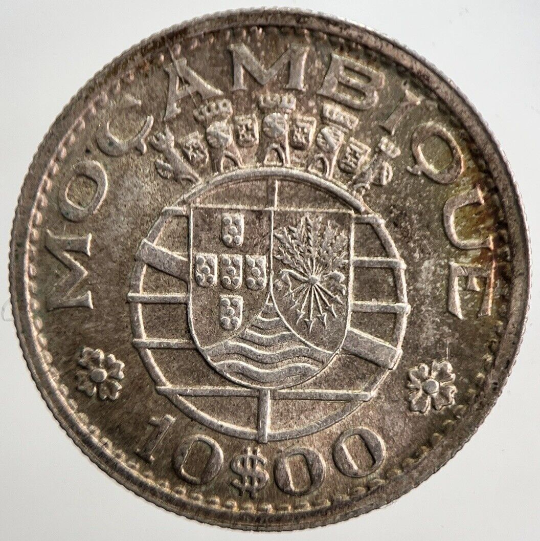 1952 Mozambique 10 Escudos Silver Coin | Very High Grade