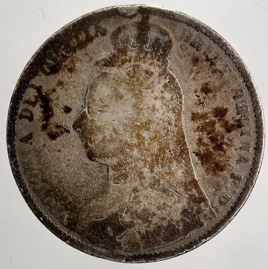 1891 Victoria Shilling Silver Coin | Worn Grade