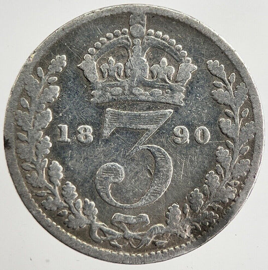 1890 Victoria Threepence Silver Coin | Collectable Grade | a8812