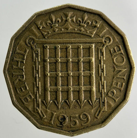 1959 Elizabeth II 2nd Brass Threepence Coin | Fine Collectable Grade